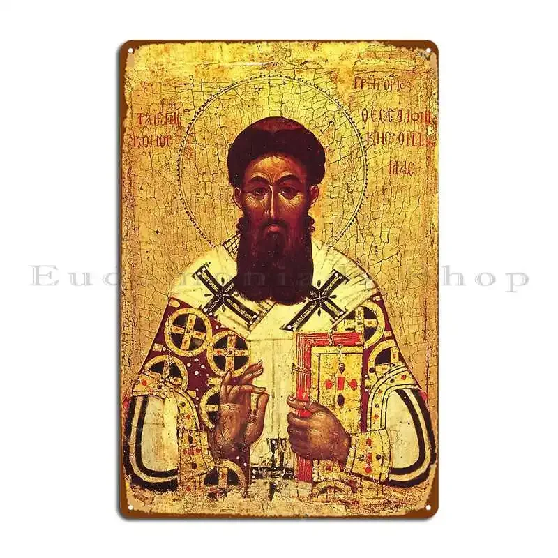 St Gregory Palamas Orthodox Icon Metal Sign Cinema Pub Bar Home Printed Tin Sign Poster