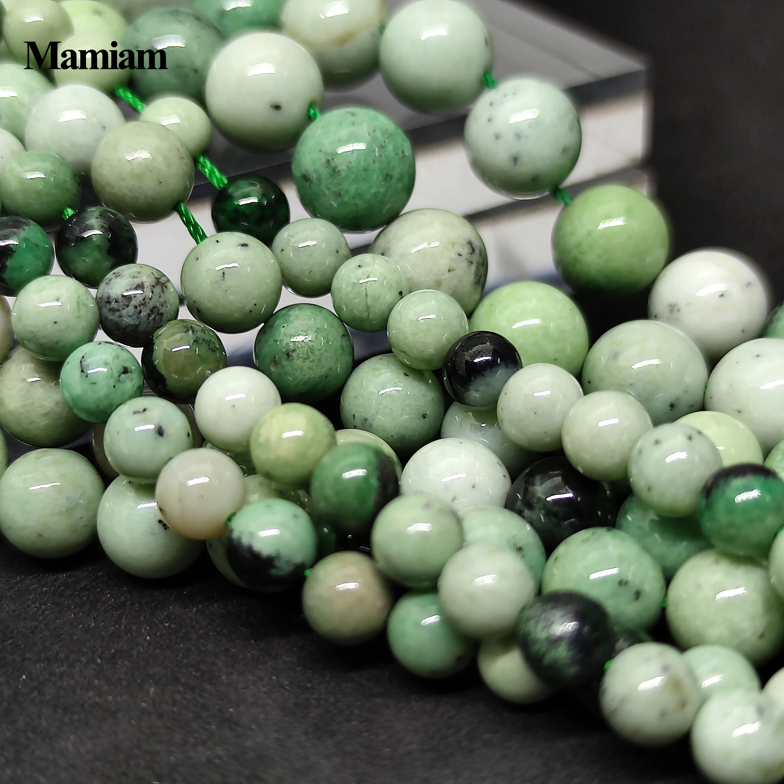 Mamiam Natural A Hydrogrossular Garnet Stone 6-10mm Smooth Loose Round Beads Diy Bracelet Necklace Jewelry Making Gift Design