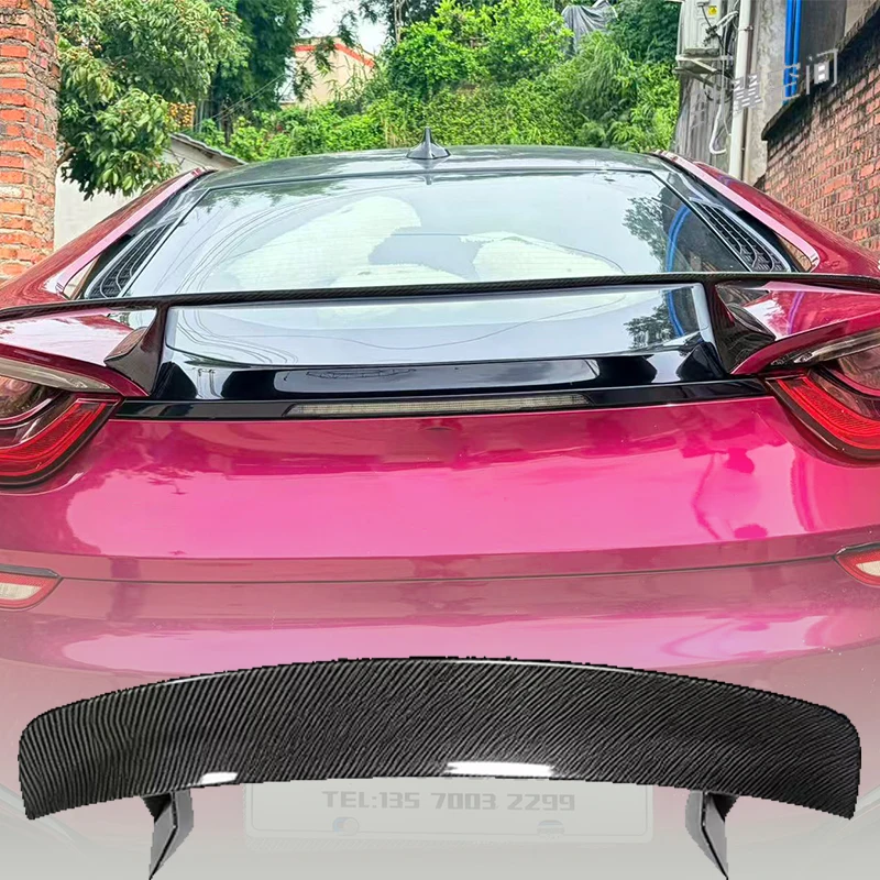 For BMW i8 Pointed Style Real Carbon Fiber Rear Spoiler, Car Exterior Modification Accessories