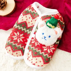 Winter Warm Pet Dog Coat Christmas Dog Clothes Cute Bear Snow Print Costume Chihuahua Happy New Year Puppy Vest Cardigan for Dog