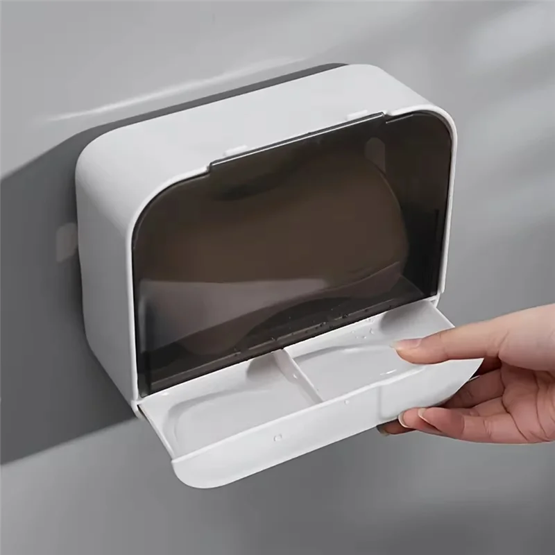 

M12K-Wall Mounted Soap Holder,No Punch Installation,Drainage Soap Storage Box For Bathroom,Waterproof And Space-Saving Design