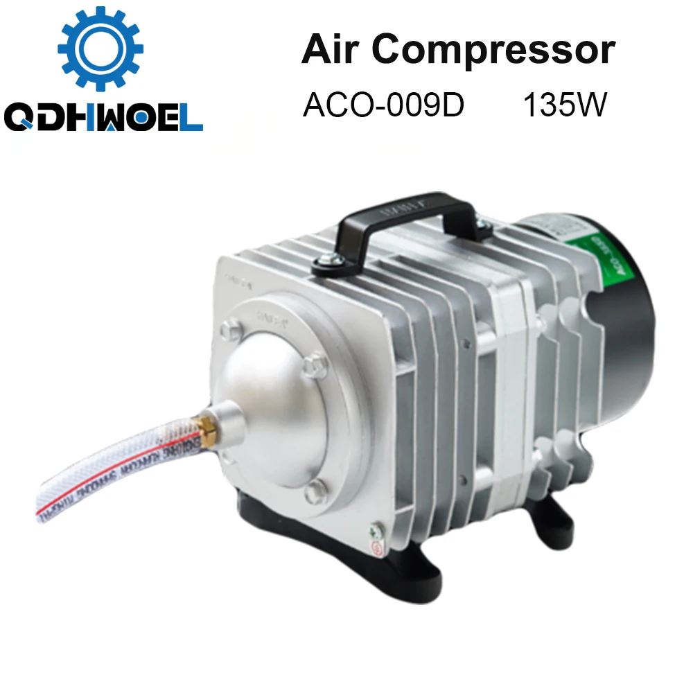 QDHWOEL Pompa d'aria magnetica elettrica con compressore d'aria da 135 W per macchina da taglio per incisione laser CO2 ACO-009D