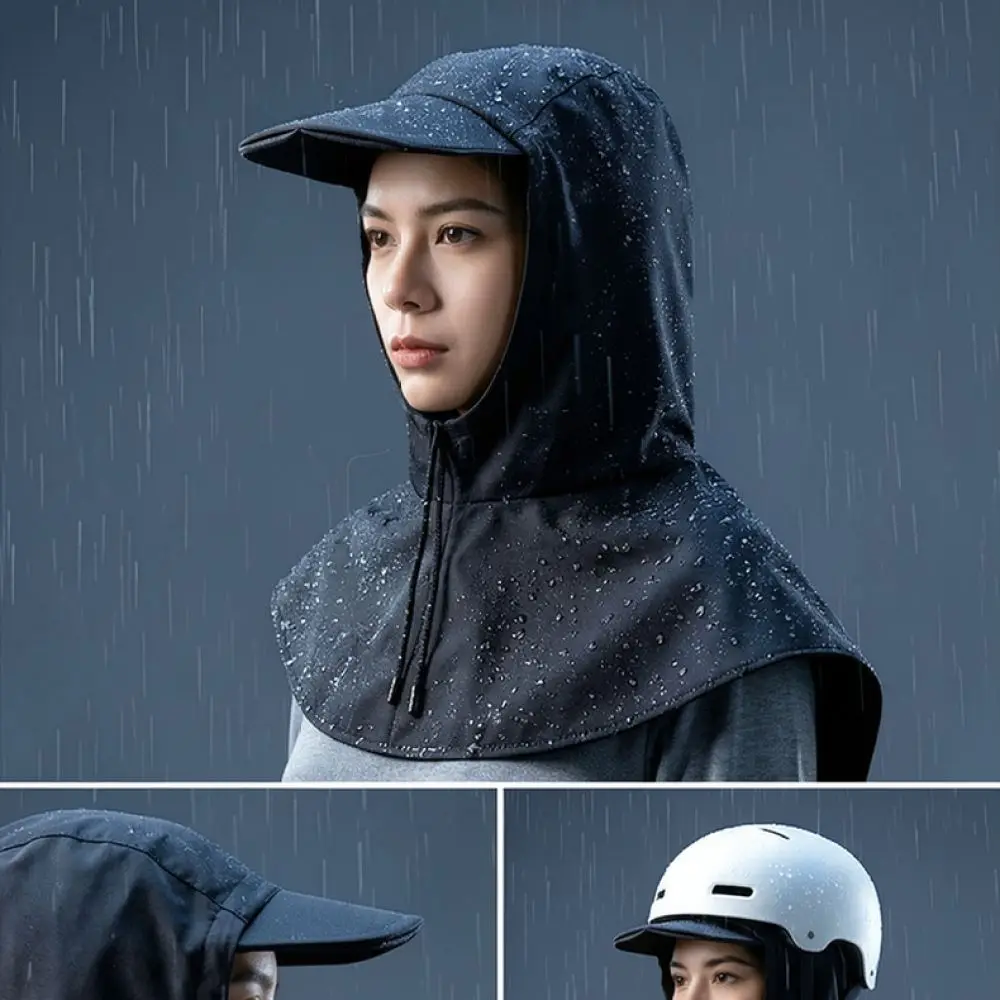 Waterproof Rain Cape Headgear For Outdoor Work Delivery Courier Hiking Shoulder Coverage Rainproof Hood Hat