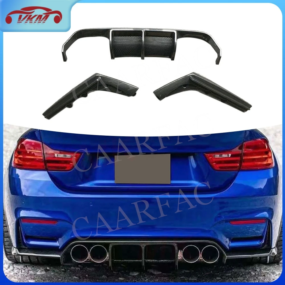 

3PCS Car Rear Bumper Lip Spoiler Diffuser for BMW 3 4 Serises F80 M3 F82 F83 M4 2014 - 2019 Bodykits ABS Car Accessories