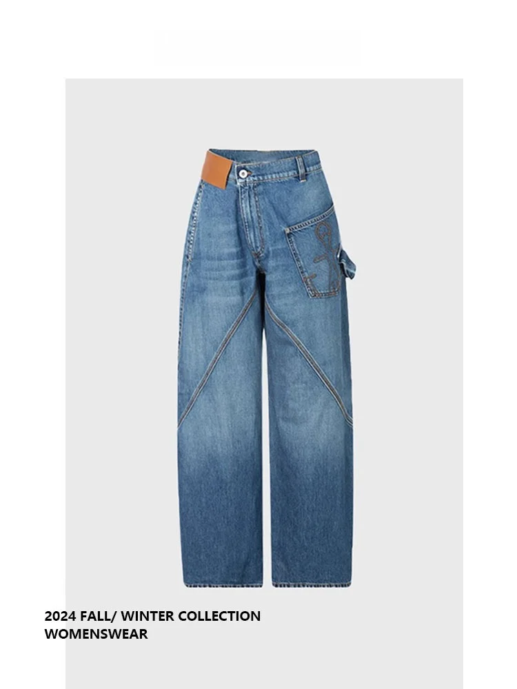 

Джинсы Forever 2 с асимметричной талией, повседневные, широкие, джинсовые, модные, летние 2025, женские, больших размеров, для повседневной носки