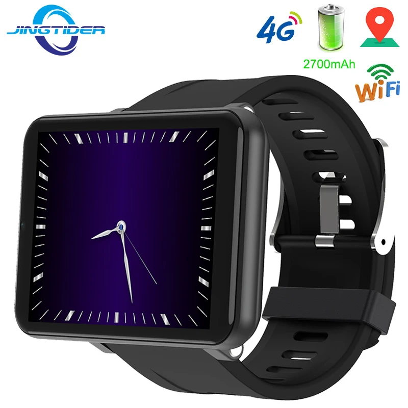 JingTider DM100 4G ساعة ذكية 2.86 "IPS 3GB /32GB MTK6739 رباعية النواة أندرويد 7.1 Smartwatch 2700mAh بطارية IP67 مقاوم للماء GPS