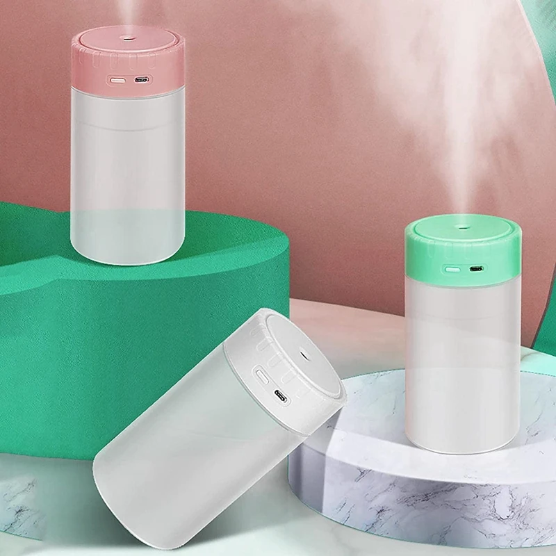 Увлажнитель воздуха, мини USB Ультразвуковой увлажнитель с резервуаром для воды 400 мл, три стандартных режима, очень тихий, красочный, холодный
