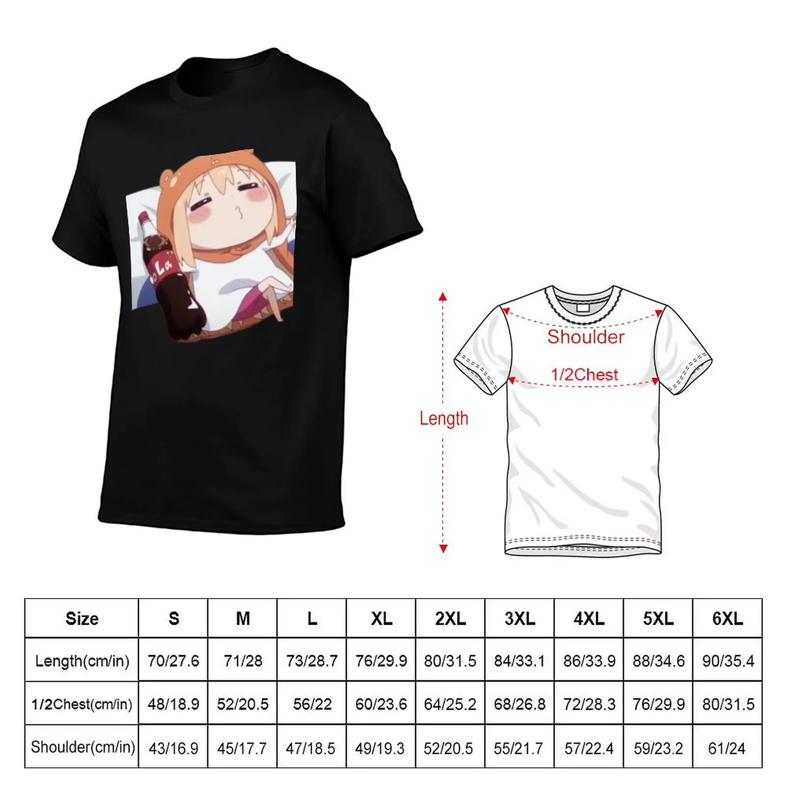 Umaru With Cat Plush Himouto Umaru-chan T-Shirt Work Comfort T-Shirt for Men
