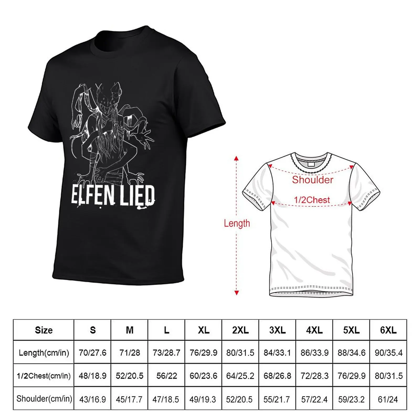 Elfen Lied t-shirt funnys za duże i wysokie koszulki męskie