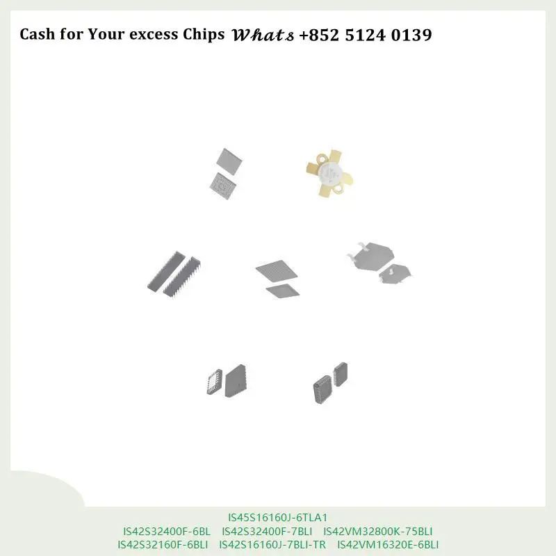 chip-circuito-integrado-chip-mcu-is45s16160j-6tla1-is42s32400f-6bl-is42s32400f-7bli-is42vm32800k-75bli-is42s32160f-6bli