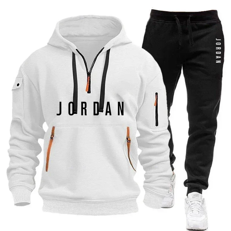 Bild 3: 2026 Herbst und Winter Neues Modisches Herren-Freizeitset mit Mehrfach-Taschen Reißverschluss-Kapuzenpullover und Outdoor-Jogging-Sporthose