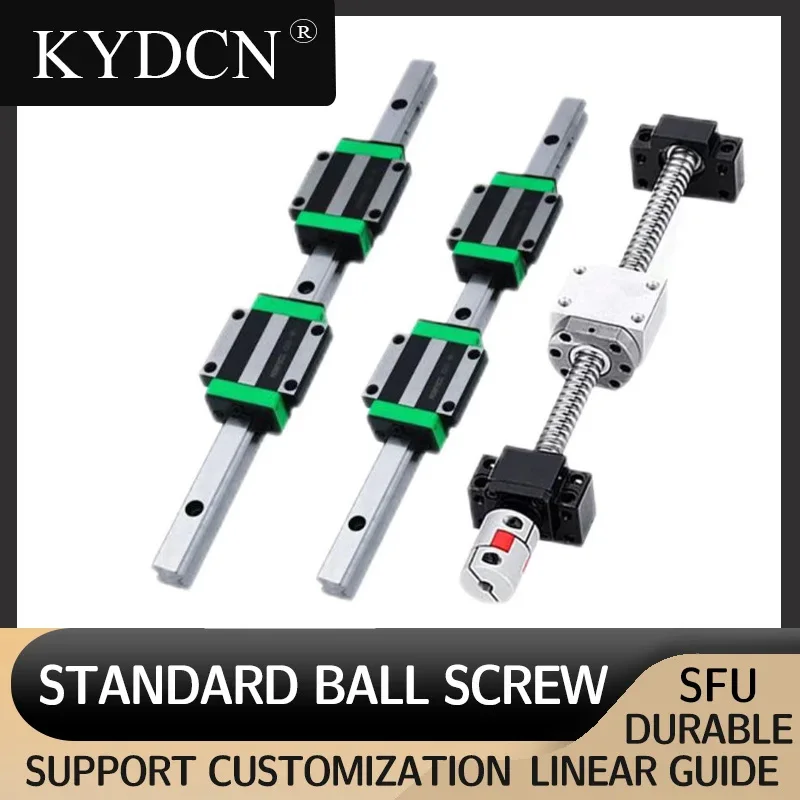 

2PC HGR16 Linear Square Rail+4PC HGH16CA Slides Carriage+1PC SFU1604 1605 1610 1616 1620 Ball Screw+BK/BF12+Coupling+Nut Housing