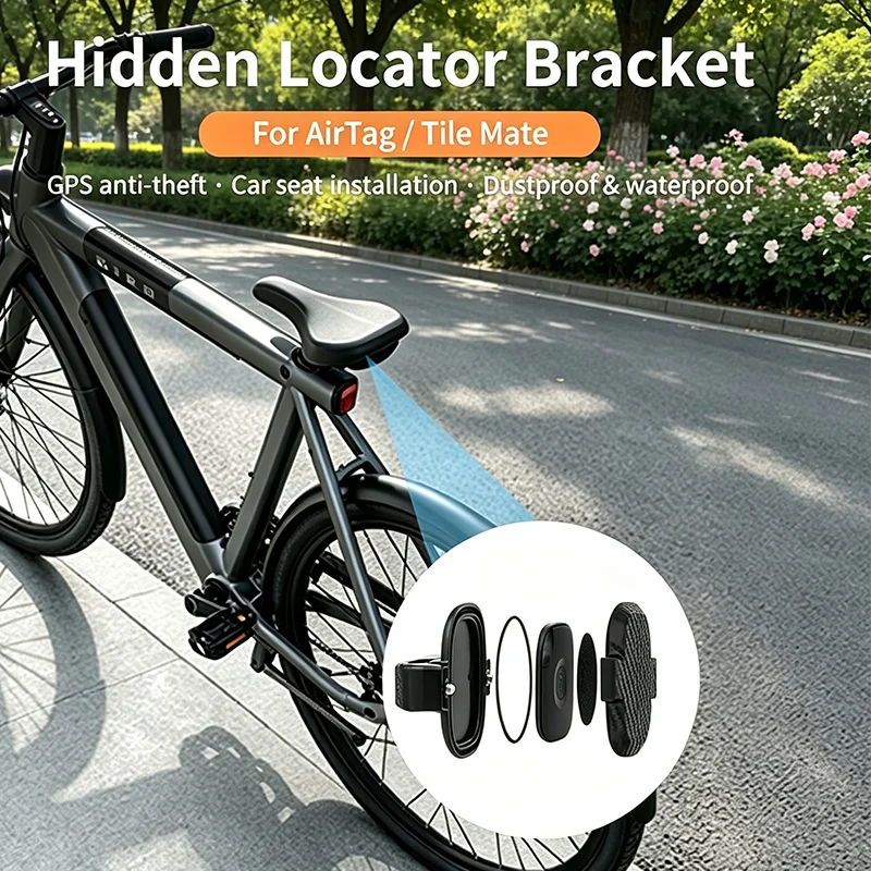 For AirTag/Tile Mate Locator Hidden Bike Seat Bracket Tracker Anti-lost Concealed Fixing Mount For Life360 Tile Pro Accessories