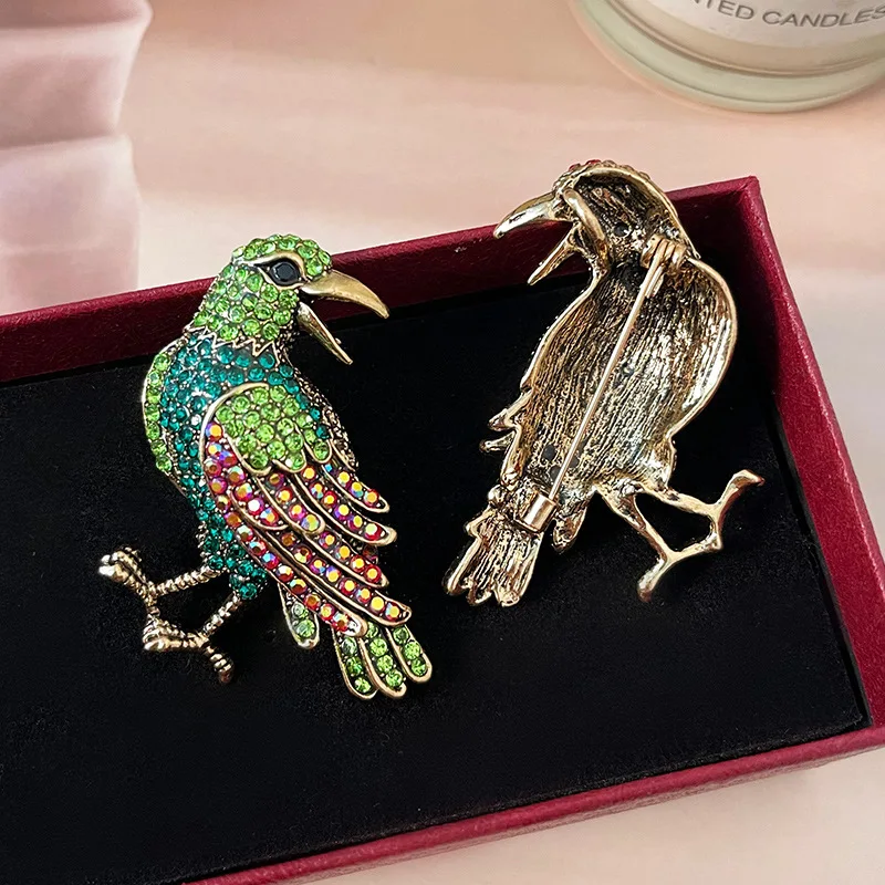 SHMIK Fashion Exquiste Full Crystal Vivid Bird Brooches For Womens's Clothing Coat Elegant Vintage Animal Accessories Pins