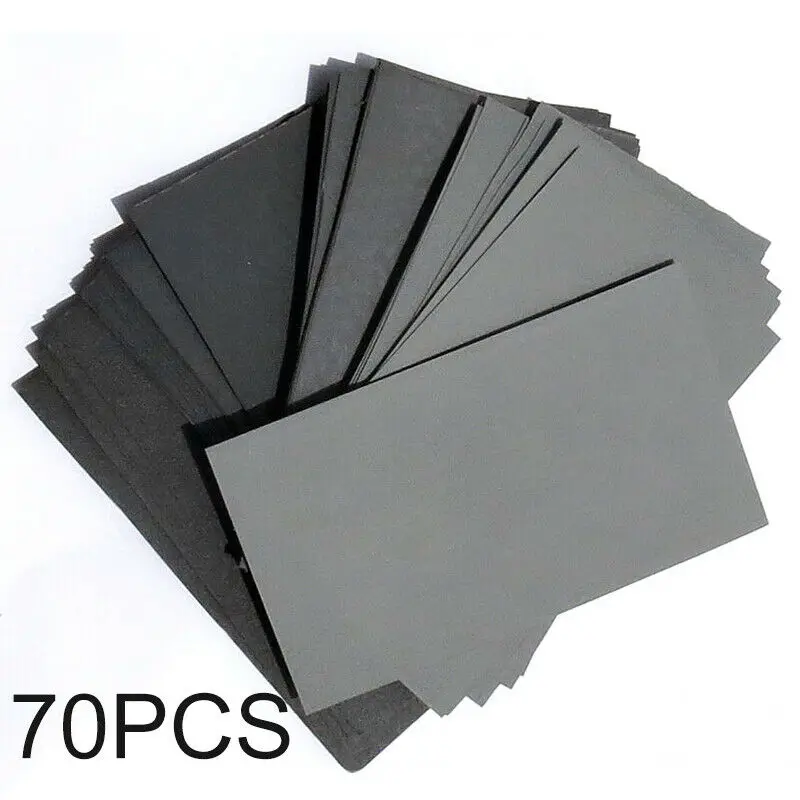 Sanding Paper Sandpaper Water resistance Abrasive Furniture 70Pcs Set Wet Dry 600 800 1000 1200 1500 2000 2500 Grit