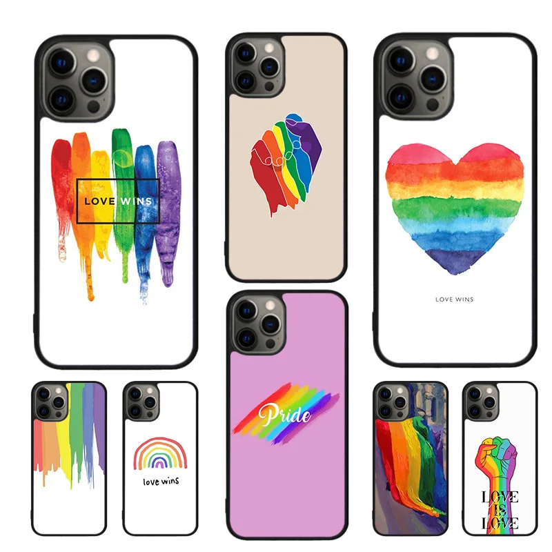 LGBT Love Wins Phone Case For iPhone 16 15 14 11 12 13 mini Pro  XR XS MAX Plus coque Cover Shell