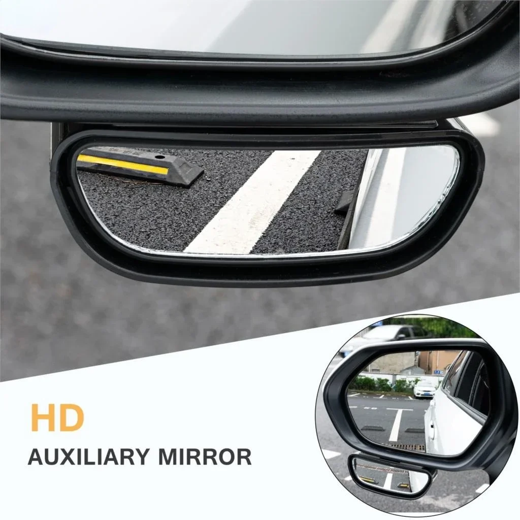 360Degree Stick on Blind Spot Mirror Car Reverse Parking Wide Angle Convex Rear View  Rearview Auxiliary Auto Accessories