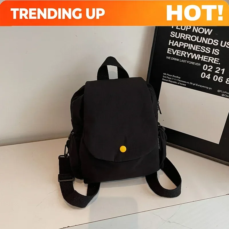Japanese Simple Lightweight Backpack for Women New Autumn Textured Casual School Bag Travel Backpack College Student Bookbag