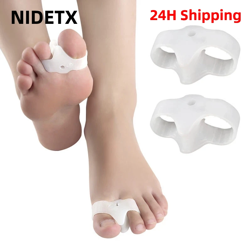 2pcs=1pair Silicone Toe Spreader Separator Bunion Hallux Valgus Corrector Thumb Finger Correction Straightener Foot Care Tool