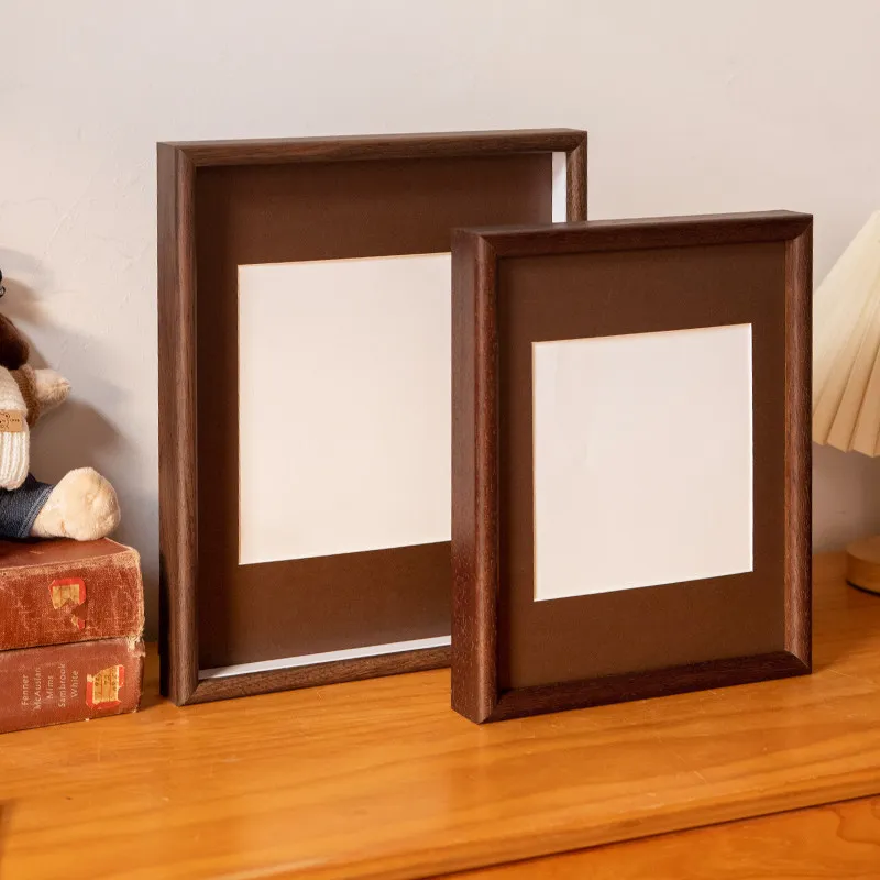 10X30CM Solid Wood Picture Frame Chinese Style Calligraphy Art Frame Tabletop Stand Wall Mount A4 Empty Frame Home Decor