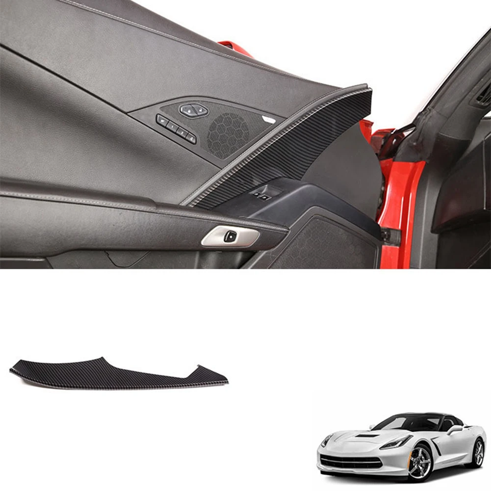 Car Carbon Fiber Interior Main Driver Door Panel Strips Decoration Cover Trim for C7 2014-2019