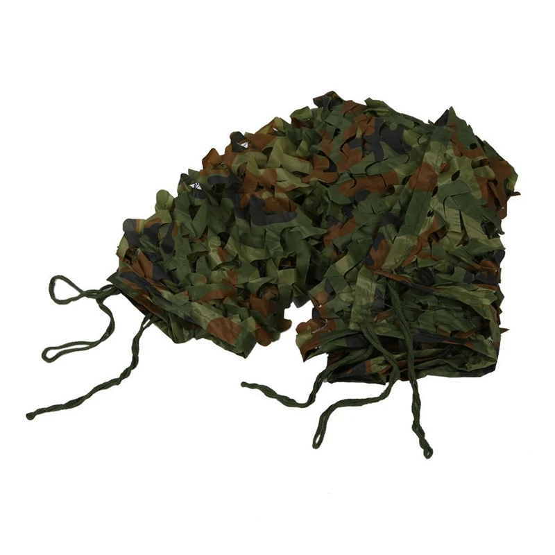 2Pcs 1Mx2m 39X78inch Woodland Camouflage Camo Net Cover Hunting Shooting Camping Army