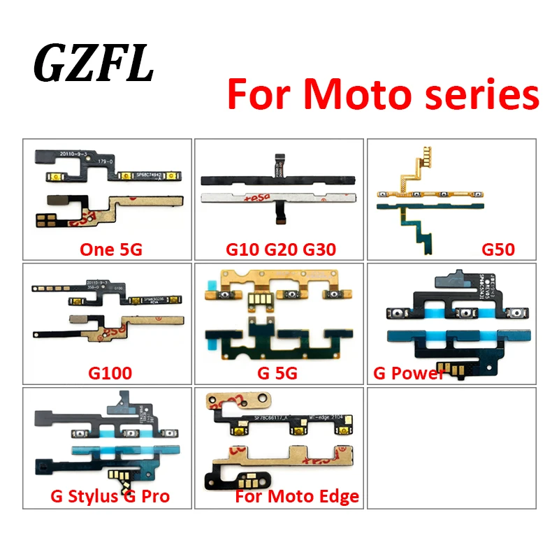 New Power On Off Volume Side Button Key Flex Cable For Moto G10 G20 G30 G50 G100 G41 G42 One G 5G G Power Stylus 2022 Pro Edge