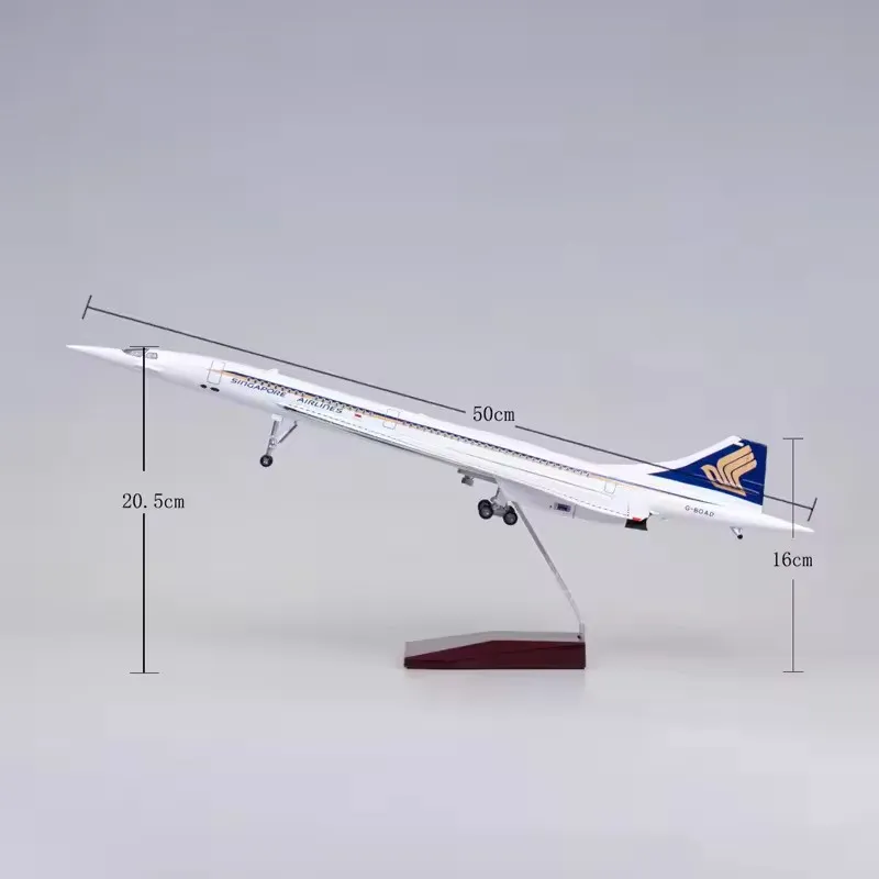 2025 Neues Modell Air Singapore /Air British /Air France Airlines Concorde Aircraft Airways im Maßstab 1:125 mit Rädern und Lichtern