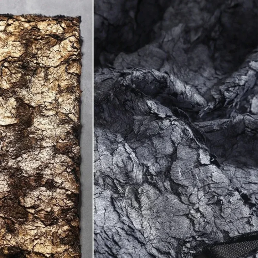 

Cracked Bronzing Fabric Creative Thick Pillow Coat Clothing Designer Wholesale Cloth for Apparel Sewing By Meter Diy Material