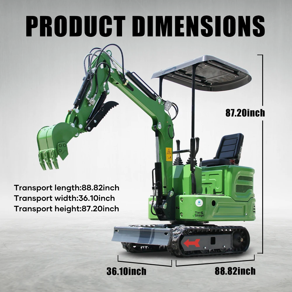 حفار صغير 1 طن، حفار هيدروليكي زاحف محرك B&S، حفار صغير عالي التحمل، إبهام هيدروليكي للحفر والحفر
