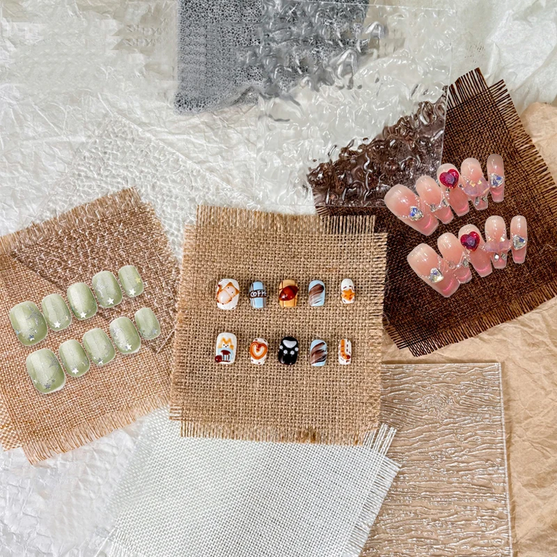 

1/10 Pcs Flax Nail Art Polish Display Palette Photo Props Manicure Display Board Palette Photo Props Multifunction Nail Art Tool