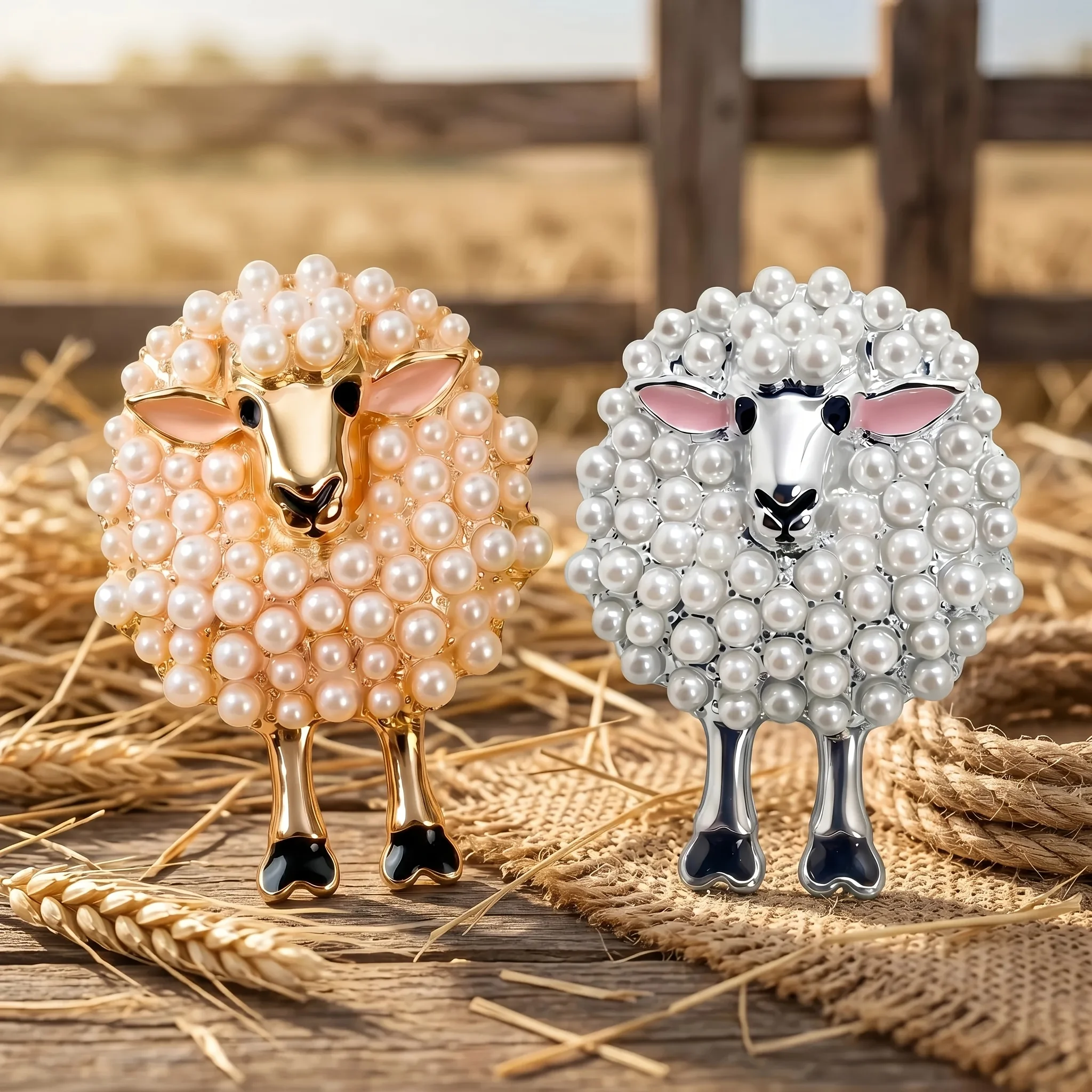 Light Luxury Imitation Faux Pearl Sheep Brooch, Cute & Exquisite Classic Elegant Style Pin,Versatile Accessory for Suits & Coats
