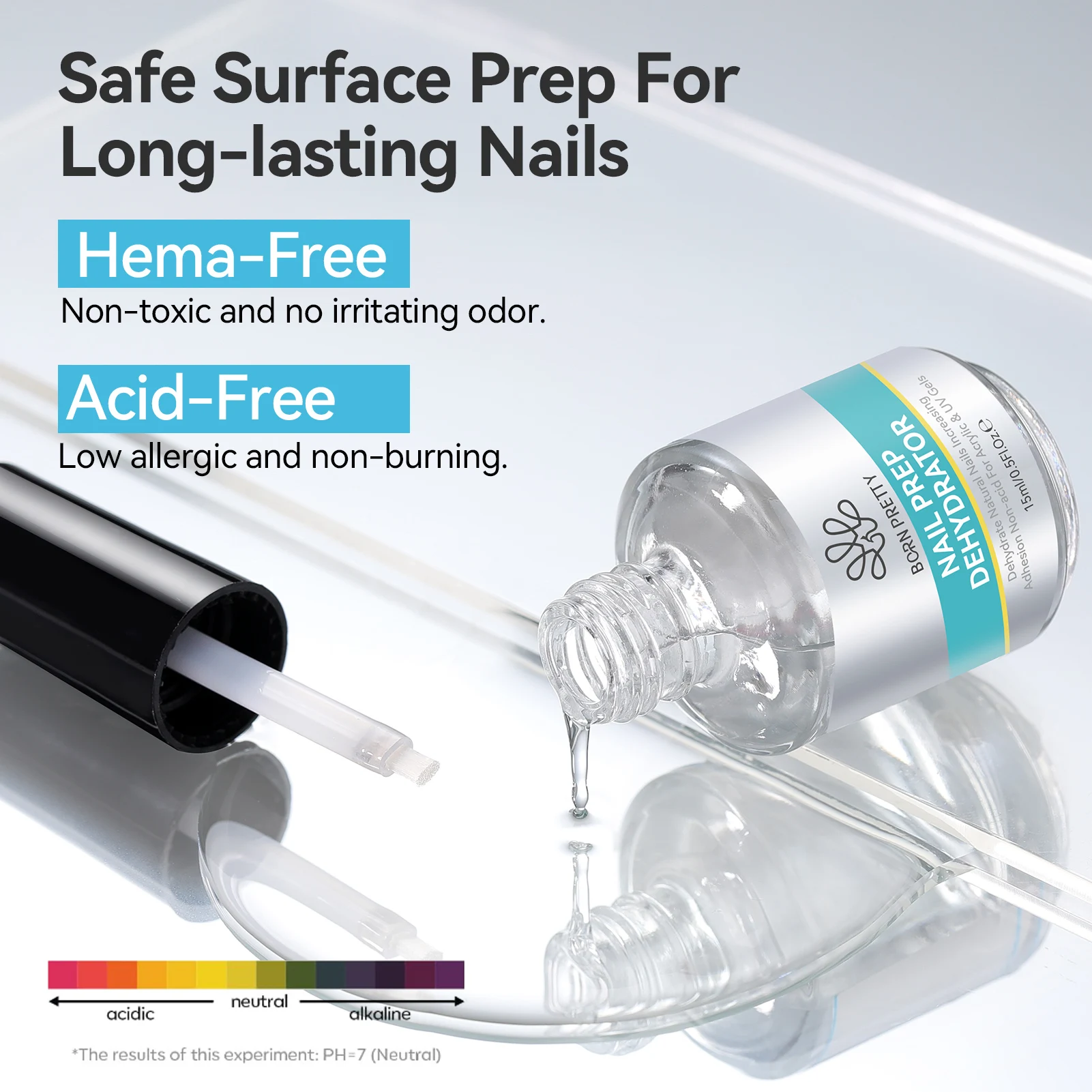 BORN PRETTY 2PCS Disidratatore-Primater Kit Gel per unghie Poiish Senza acidi Primer per legame naturale Prep Asciugatura all'aria per forniture UV acriliche