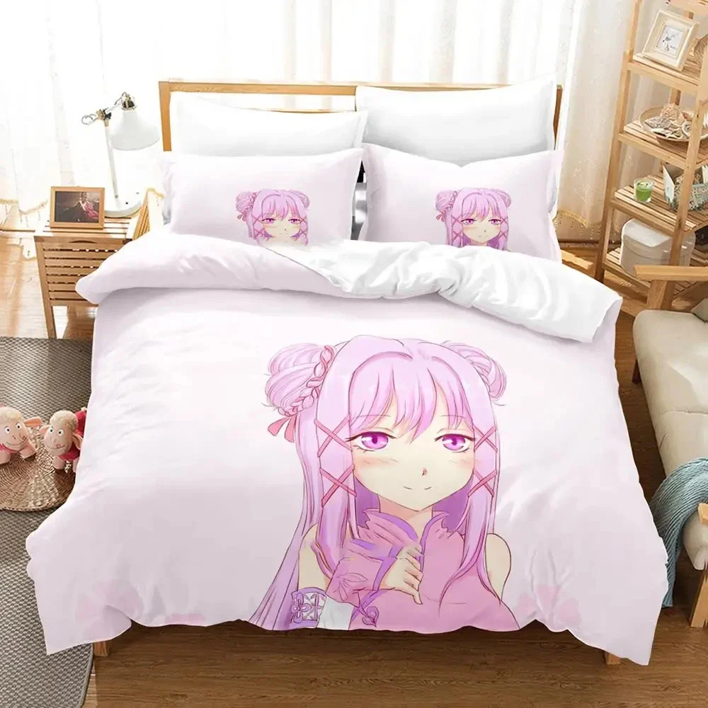 Anime Cupids Chocolates Bedding Set Duvet Cover Bed Set Quilt Cover Pillowcase Comforter King Queen Size Boys Adult Home Textile
