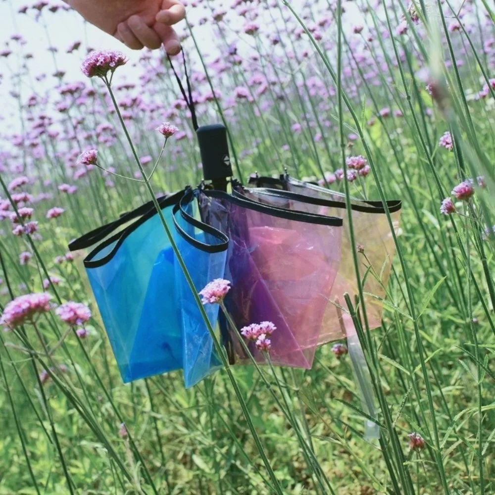 

Fashion Automatic/Manual Rainbow Umbrella Stable Lightweight Transparent Umbrella Portable Windproof Umbrella Daily Use