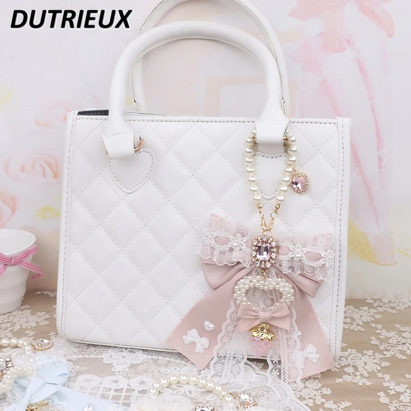 Japanese Original Handmade Mine Series Ornament Handbag Pendant Bag Keychains Sweet Lace Bow Decoration Bags Accessories