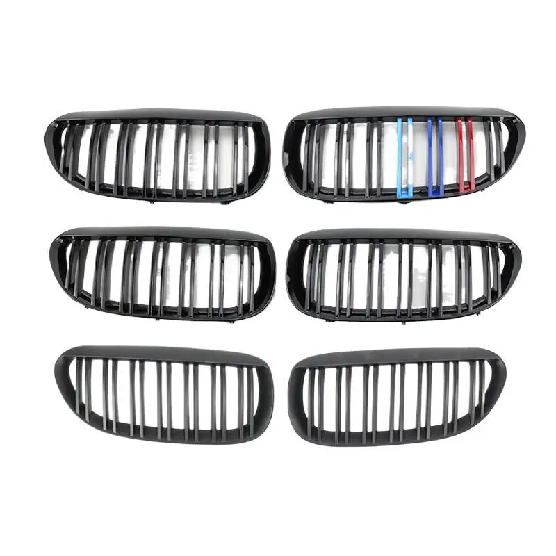 

Подходит для BMW 6 серии E63 2006-2010 гг., модифицированная двухлинейная ярко-черная средняя сетка, трехцветная передняя решетка M, углеродный узор м.