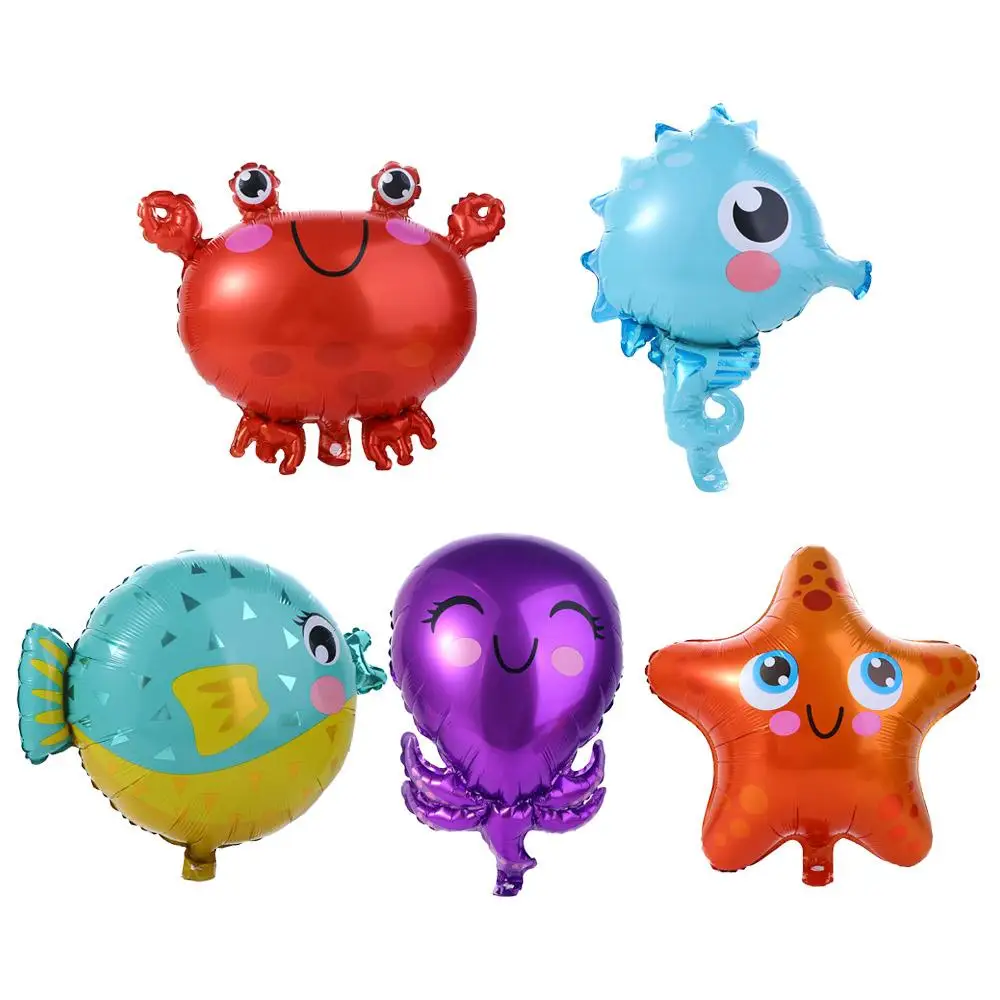 

Fish Foil Balloons Birthday Party Shark Octopus Star Fish Crab Air Globos Sea Starfish Animal Theme Party Birthday Decoration