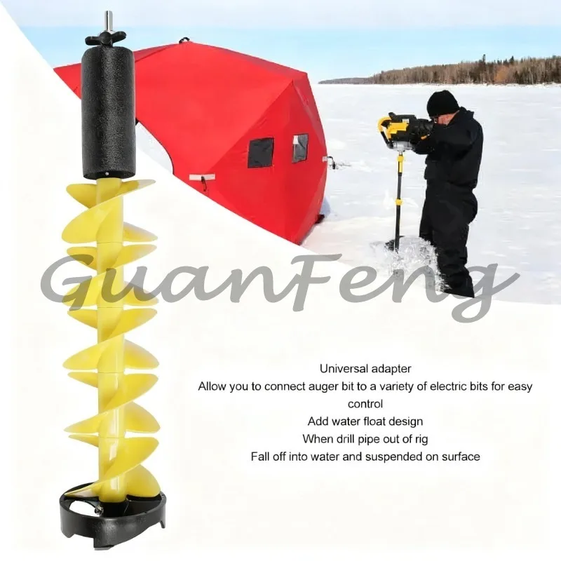 Lightweight cordless nylon electric ice fishing drill, equipped with a centering and positioning tip ice drill