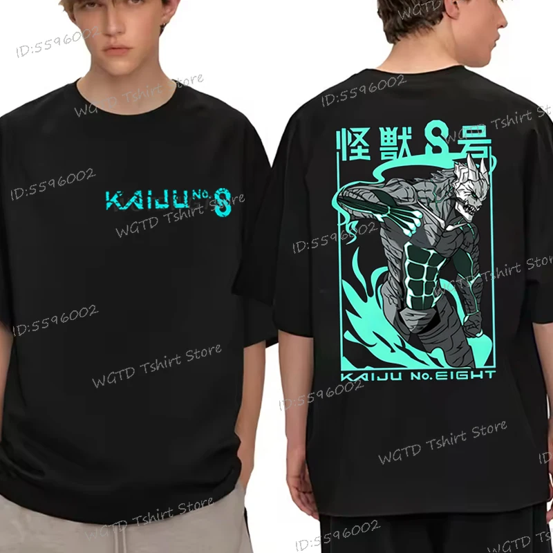 

Men Clothing Japan Anime Kaiju No 8 Creative Printing Short Sleeve Vintage Tees Harajuku Streetwear Male Tops Anime Gift Apparel
