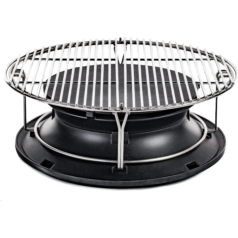 HOME.SlōRoller Hyperbolic Smoke Chamber Accessory Insert with Stainless Steel Rack for Classic Joe 18-inch Charcoal Grill and