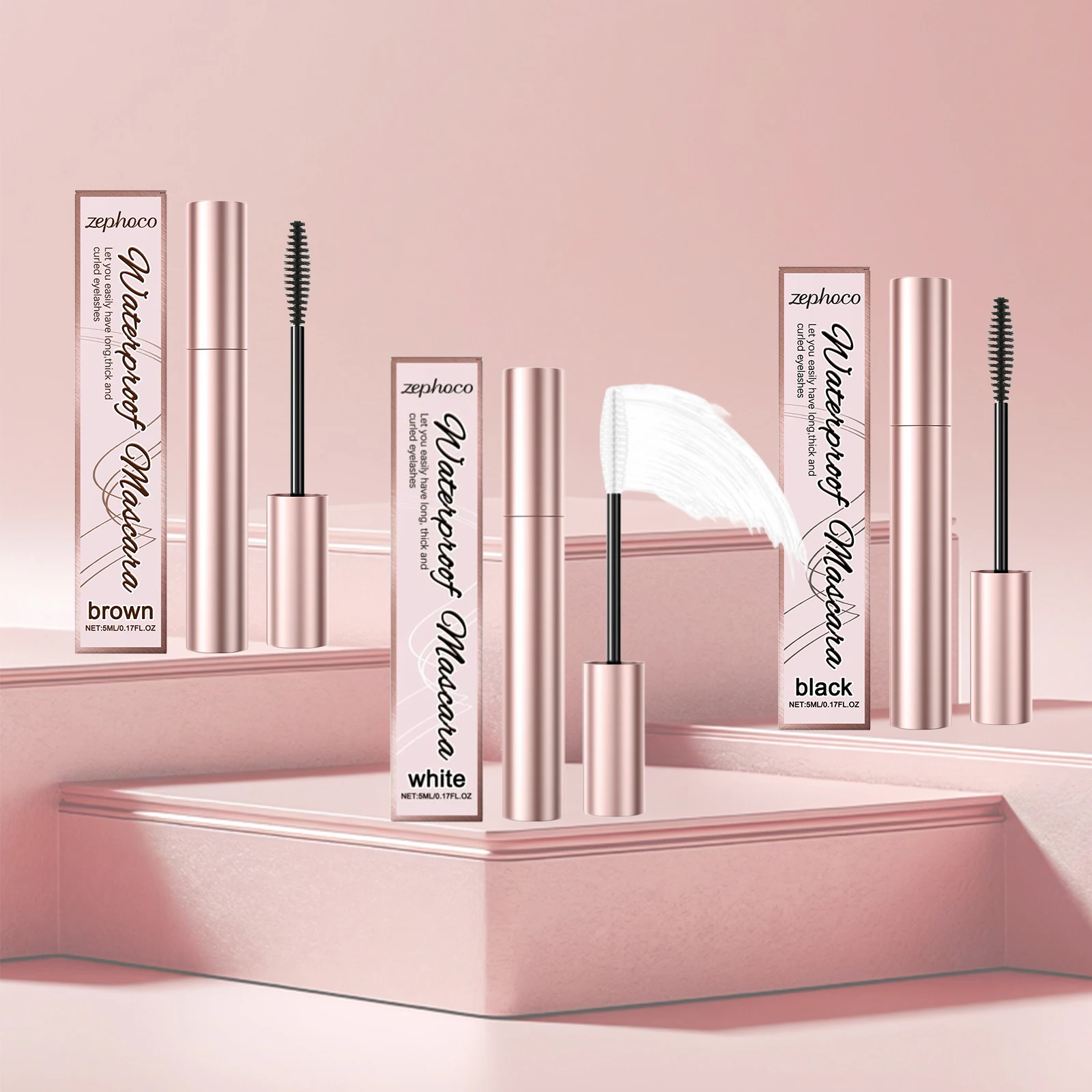 الشباك ماسكارا الرموش أسود بني أبيض طبيعي إطالة سميكة طويلة الأمد مقاوم للماء مقاوم للعرق أنابيب نحيلة ماسكارا #1