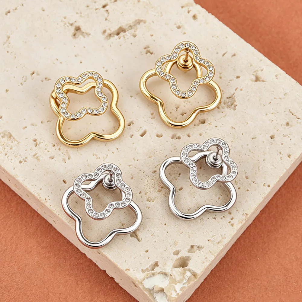 JeeMango Zarte Kreis-Ohrstecker mit vollem Zirkon für Damen, 18 Karat Gold, PVD-beschichteter Edelstahl, Ohrringe, Modeschmuck, E26104 – Detail 18