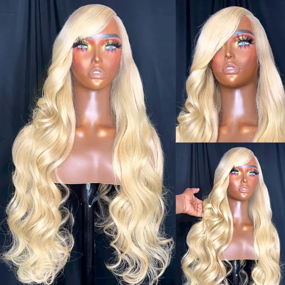 613 Honey Blonde Wig 13x4 Colored Frontal Human Hair Wig For Women 28 30 Inch HD Transparent Body Wave Lace Front Wig  250%