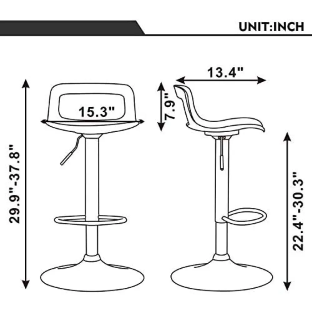 モダンなバースツール プラスチック 調節可能なカウンター (4 個セット グレー)