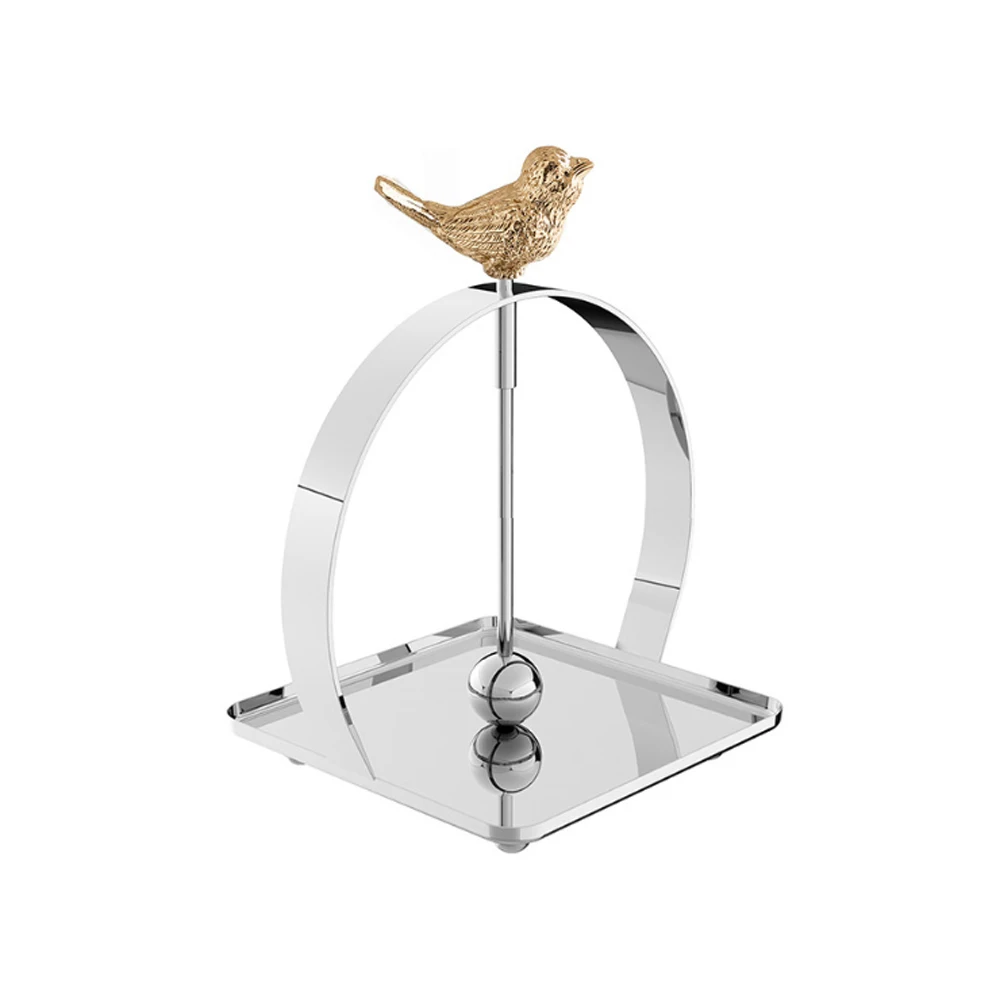 European modern design stainless steel bird napkin storage box commercial household luxury metal tissue jewelry