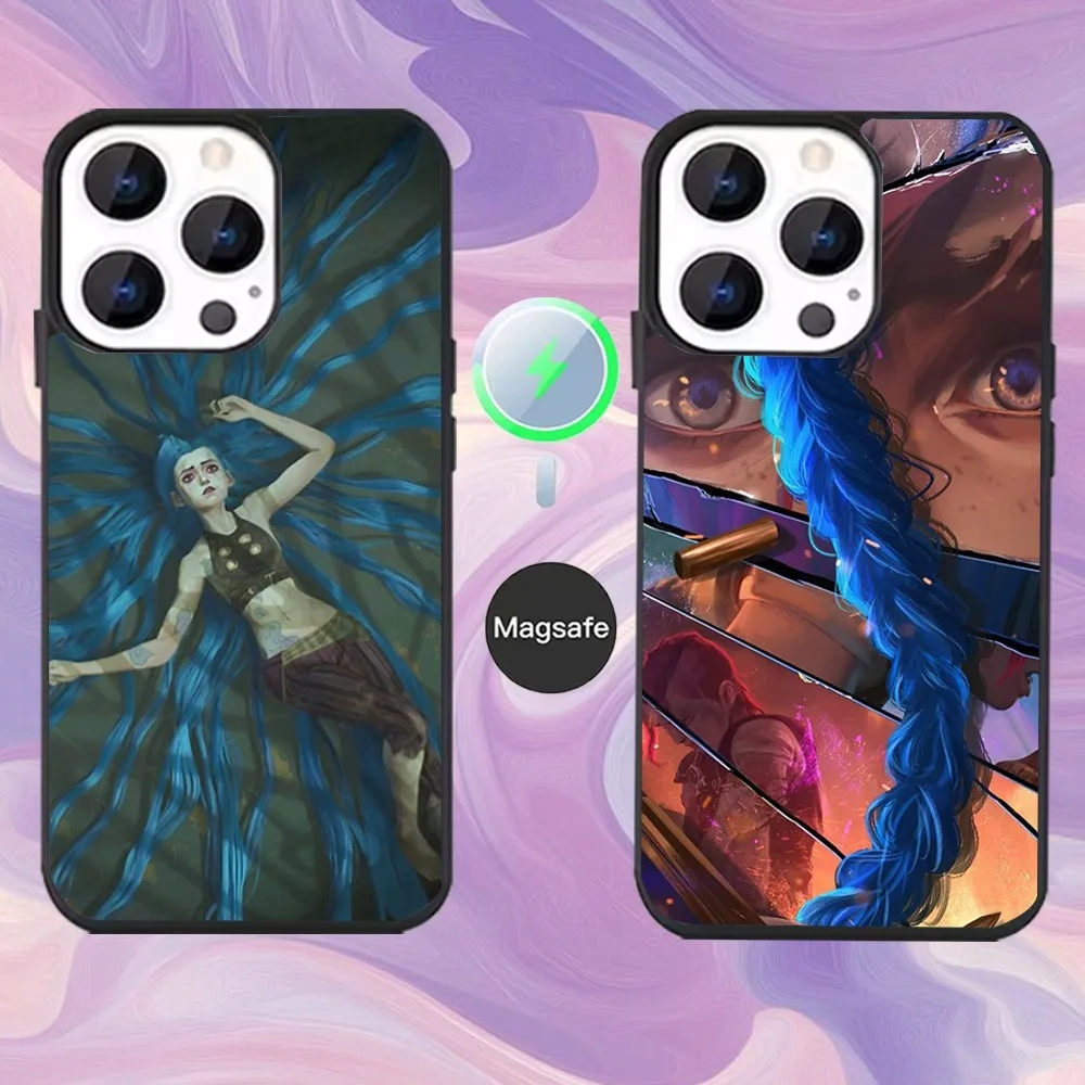 

VI Jinx Caitlyn Ekko Viktor Phone Case For iPhone 16,15,14,13,12,11,Pro,Max,Plus,Mini,Magsafe,Magnetic Wireless Charging Case