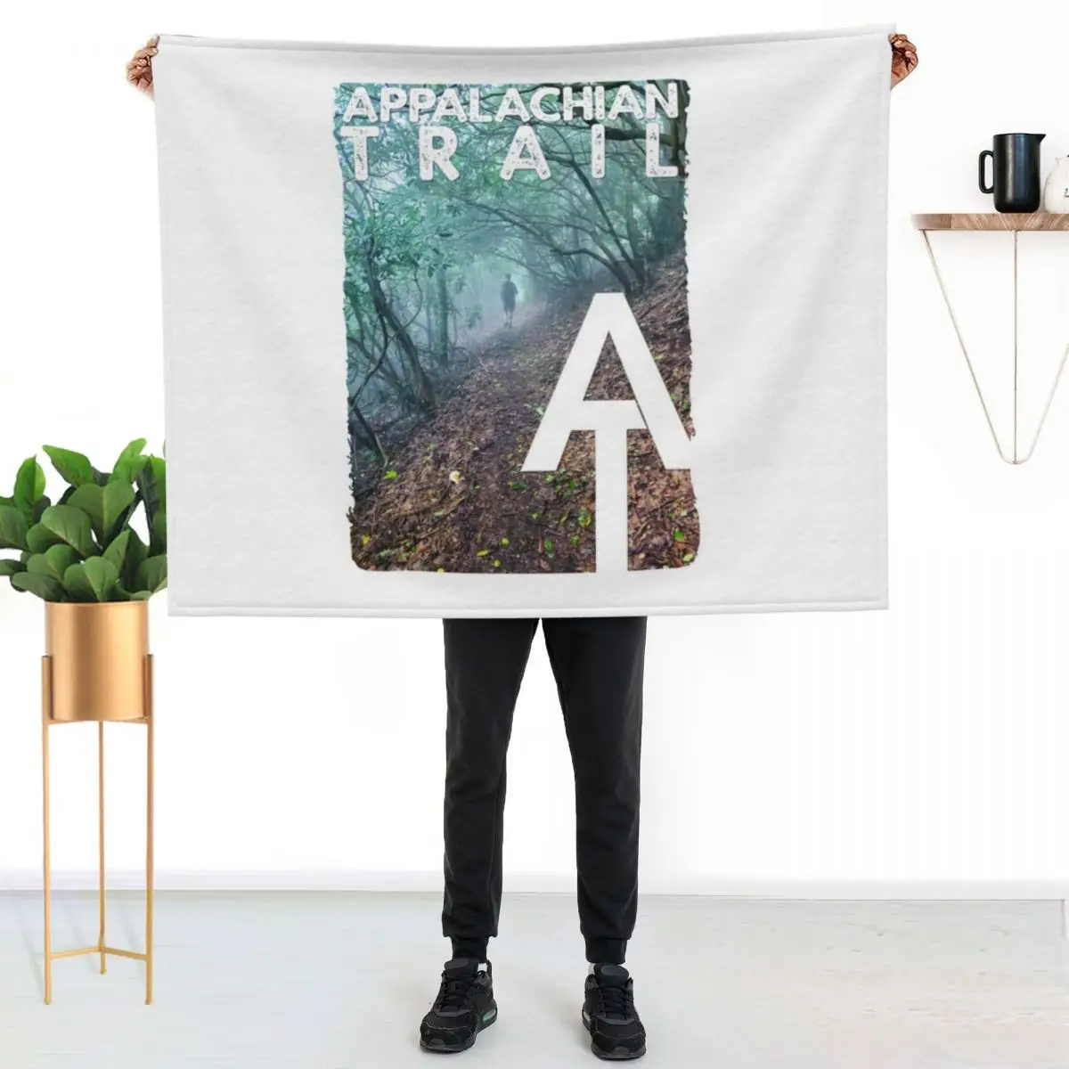 Appalachian Trail AT hiking photo with AT symbol Throw Blanket couch cozy soft plush fuzzy picnic outdoor blanket