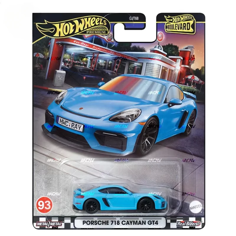 Оригинальный Mattel Hot Wheels Premium Car 1:64 Металлический Литой бульвар Porsche 718 Cayman GT4 автомобиль игрушки для мальчиков подарок на день рождения
