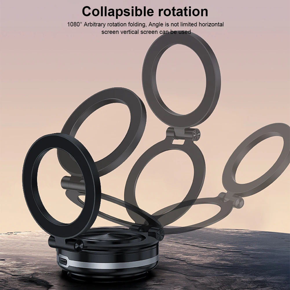Кронштейн для навигационной подставки на присоске, складной на 360° °   Поворотный магнитный держатель для мобильного телефона без помощи рук, регулируемый для Magsafe iPhone
